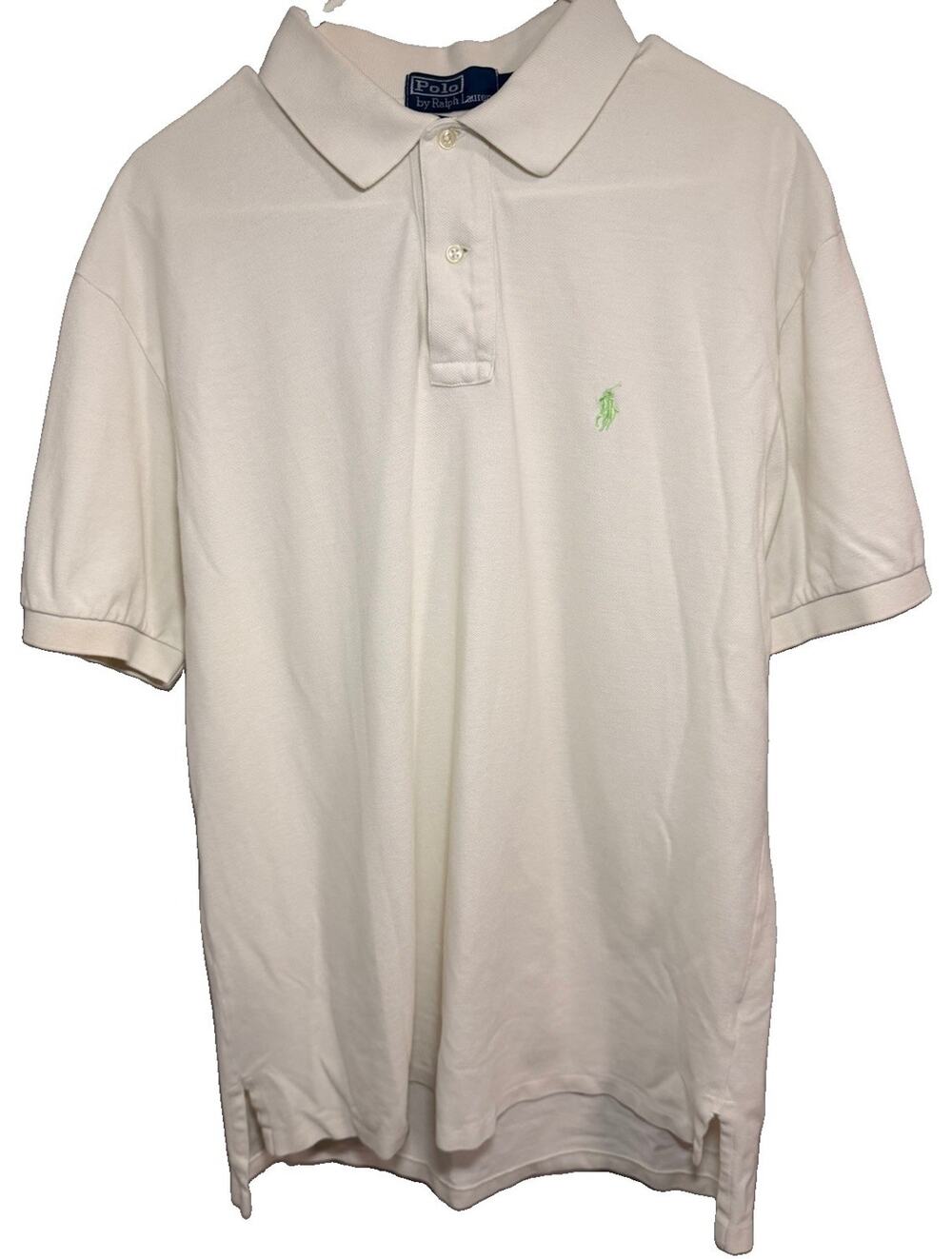 Polo Ralph Lauren Men's Classic Fit Polo Shirt Large White Cotton Casual